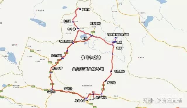 新疆托县草原旅游路线地图（托县景区）